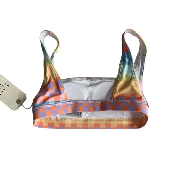 Billabong 12 girls Paradise Pastel check print bikini top